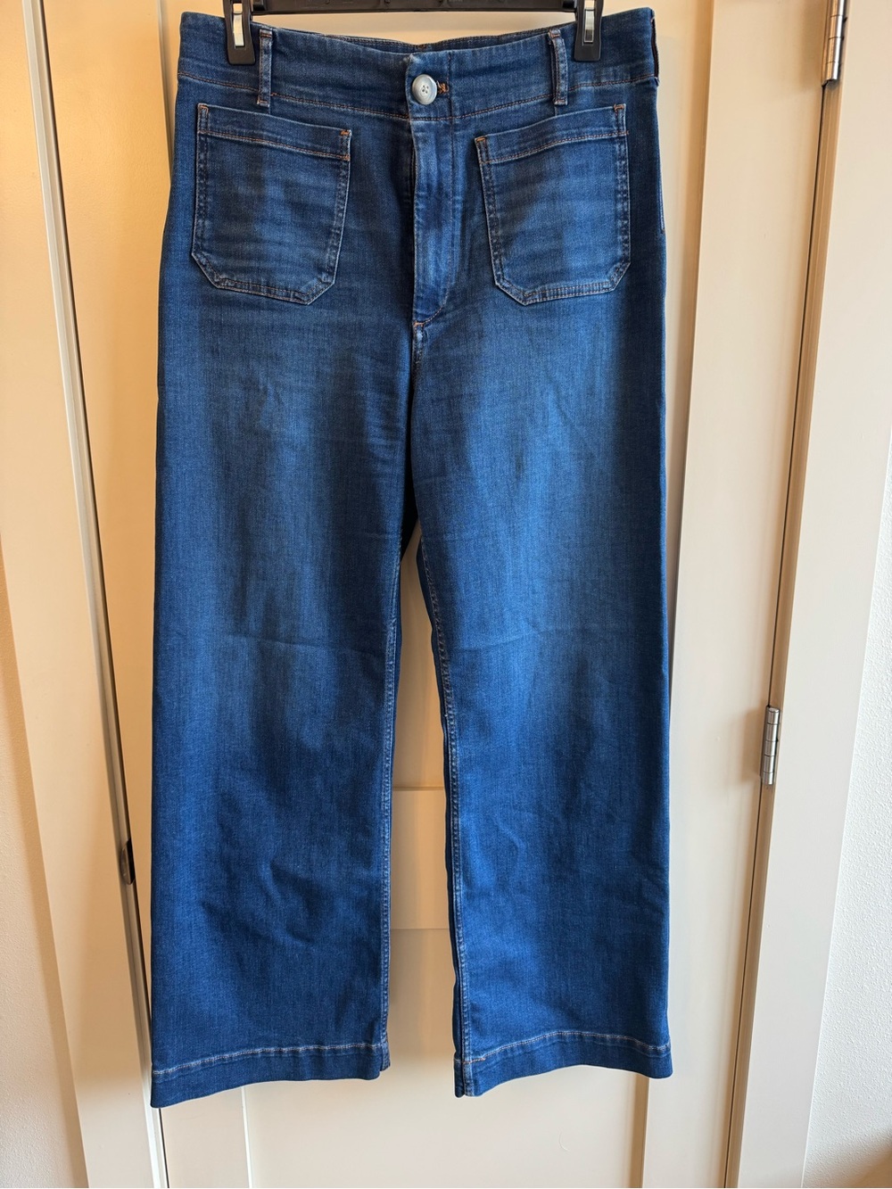Maeve Wide-Leg Jeans in Deep Blue
